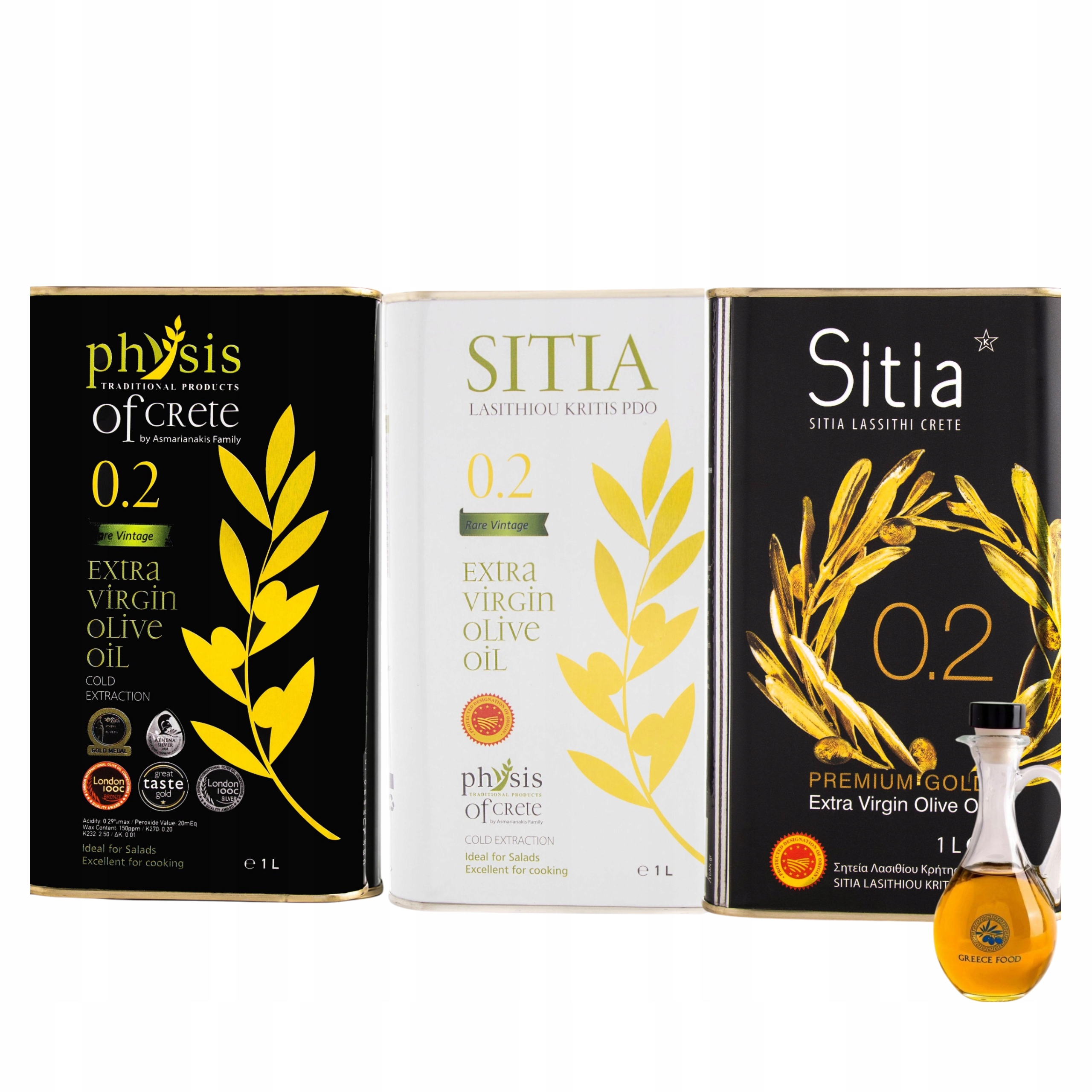 Olivový Olej Extra Virgin Grecka Premium 3x 1 l Láhev 250 ml Set