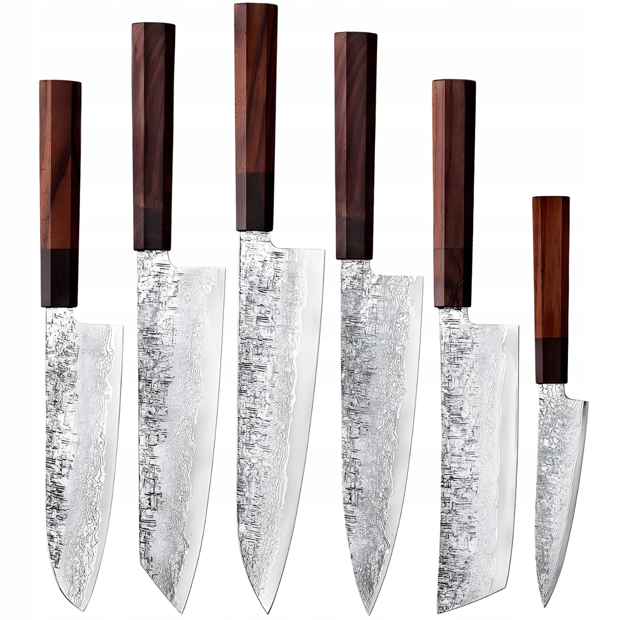 Sada damaškových kuchynských nožov Dr 39200 6ks/Hnedá/Čierna KP-39200