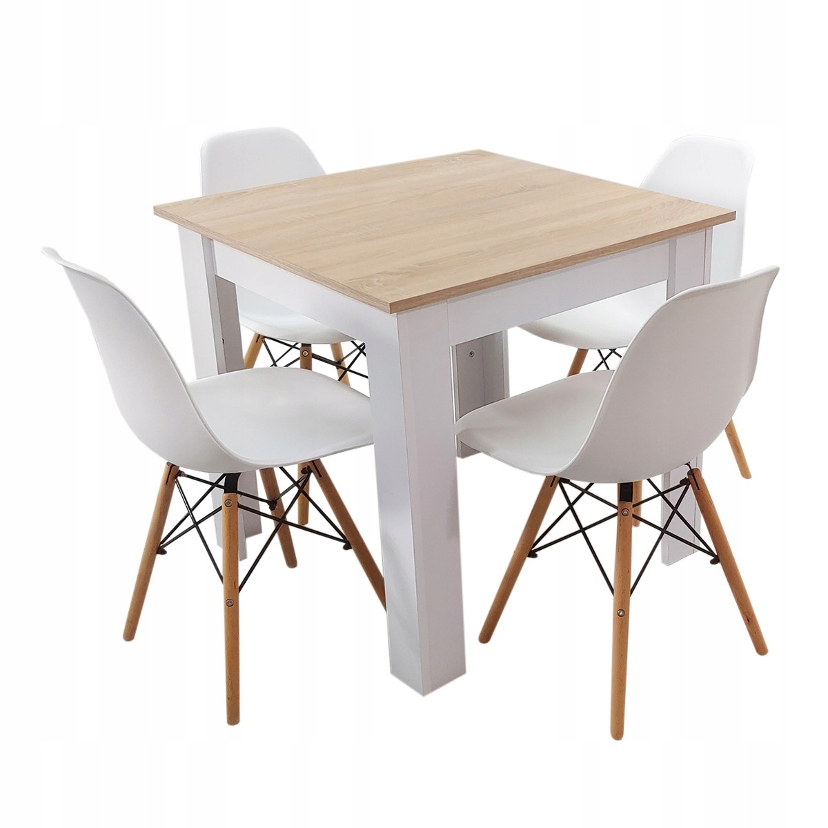Zestaw stół Modern SW80 4 krzesła Milano białe
