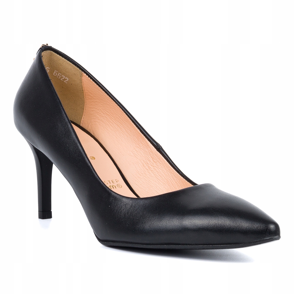 Dámské lodičky Arka 6622 černé kožené na podpatku vel. 37 Sellecti