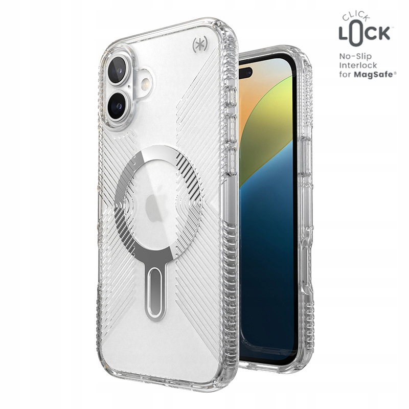 Pouzdro Speck Presidio Perfect-Clear Grip MagSafe ClickLock pro iPhone 16 Plus 4m