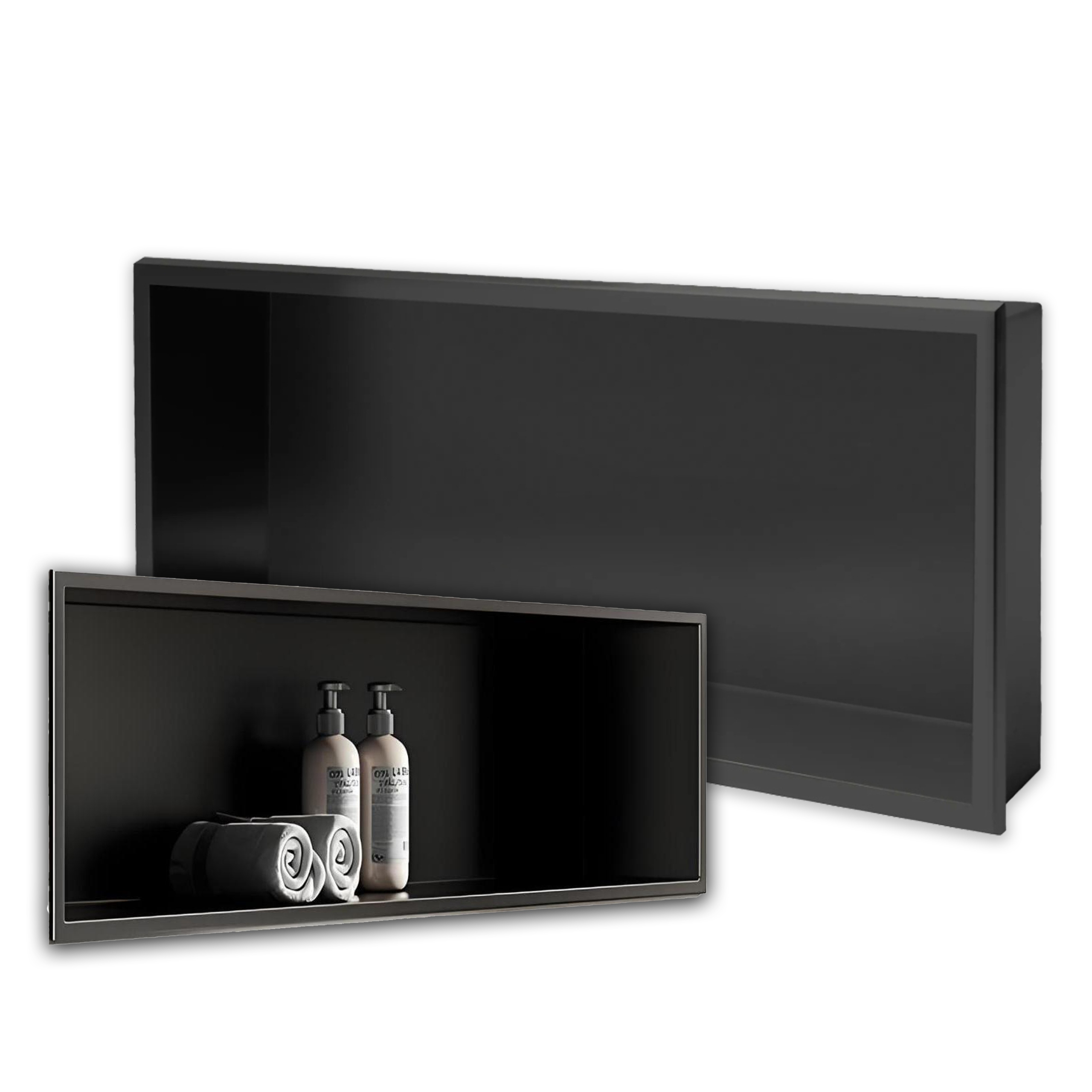 Koupelnová Polička Podomítková 60x30CM Černá Modern