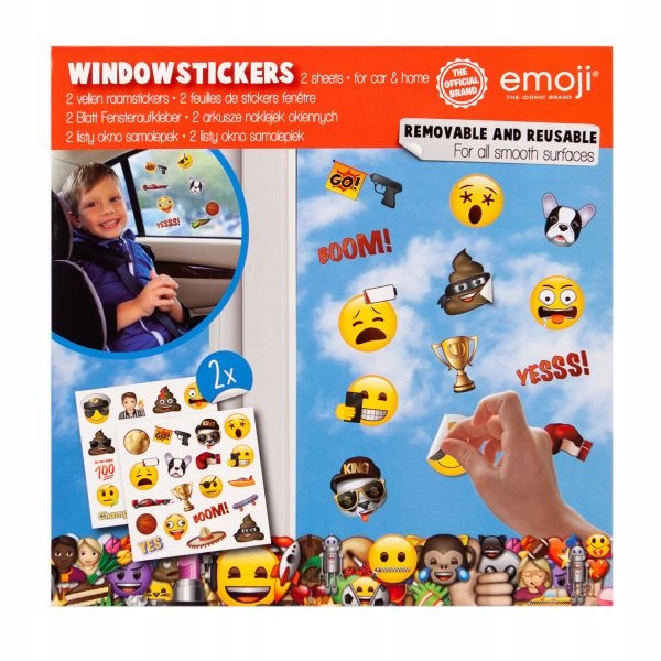 

Naklejki na okno 2 Arkusze Na Szybe Lustro Emoji