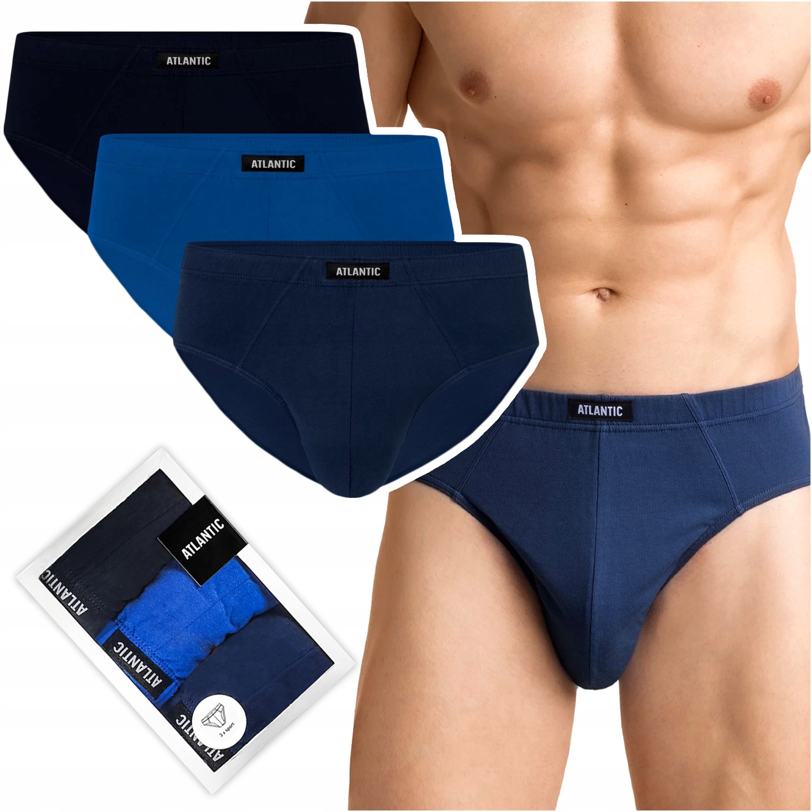 

Atlantic 3MP-129 Majtki męskie Slipy 3-PAK L