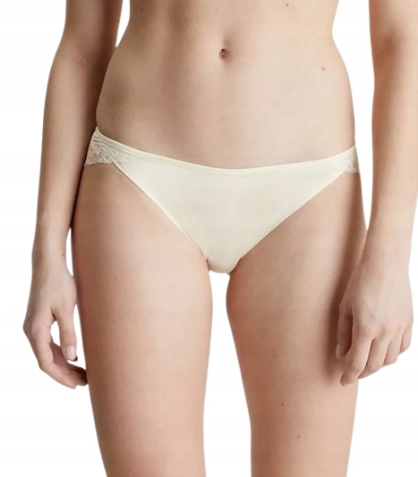 Calvin Klein Dámské Krajkové Kalhotky Ecru S Mašličkou, Velikost 0_6