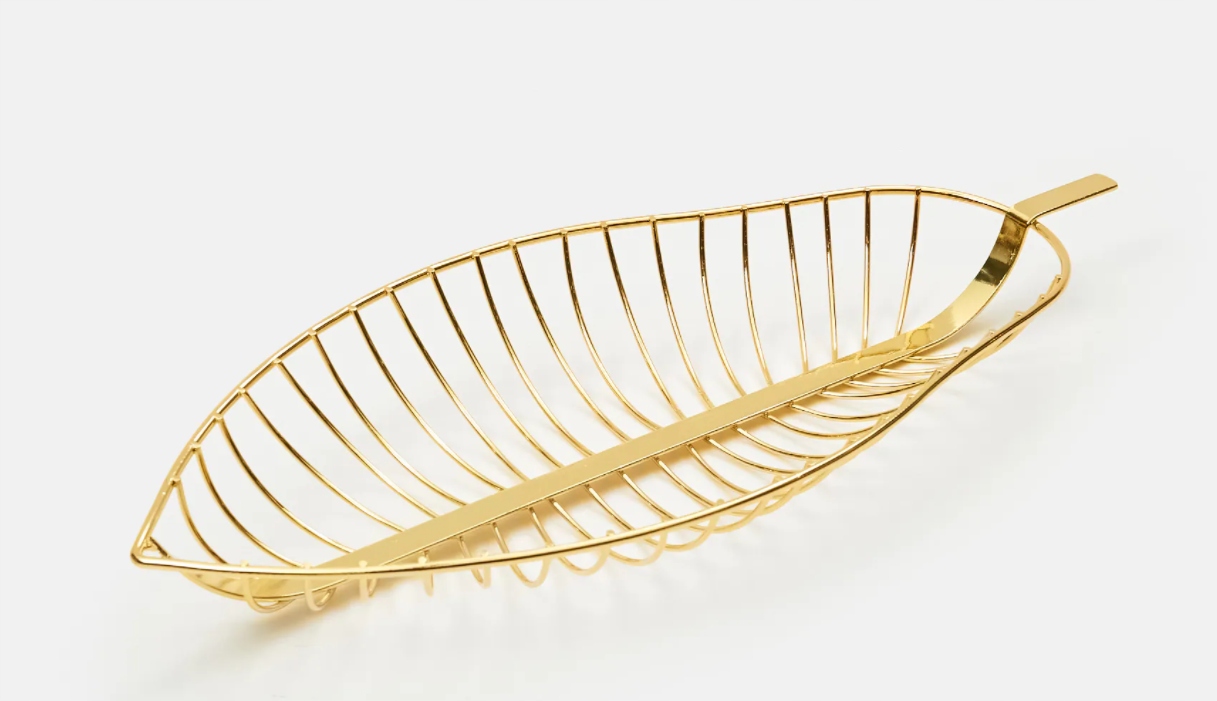 

Złota misa dekoracyjna kosz dekoracyjny Złoty Liść