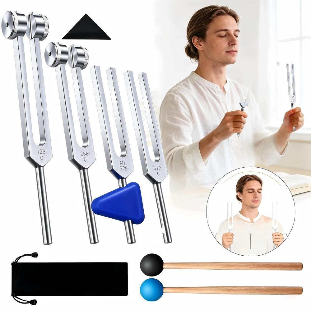 4xKAMERTON Bioakustyczny 128-512 Hz Terapia Dźwiękiem Stres Czakra Aluminum