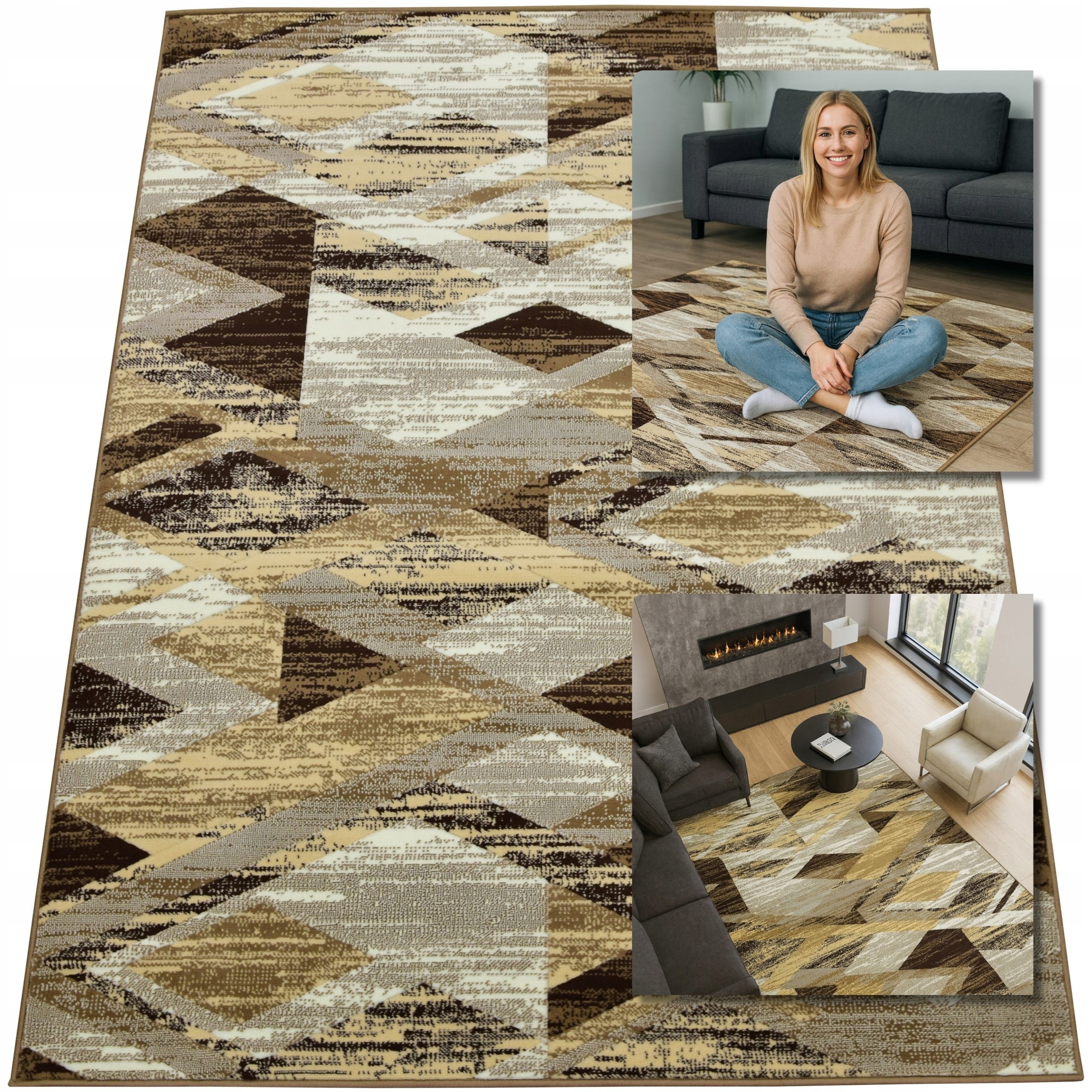 Koberec Moderní Koberec Hnědý Béžový Venezia Koberce Do Obývacího Pokoje 100x300