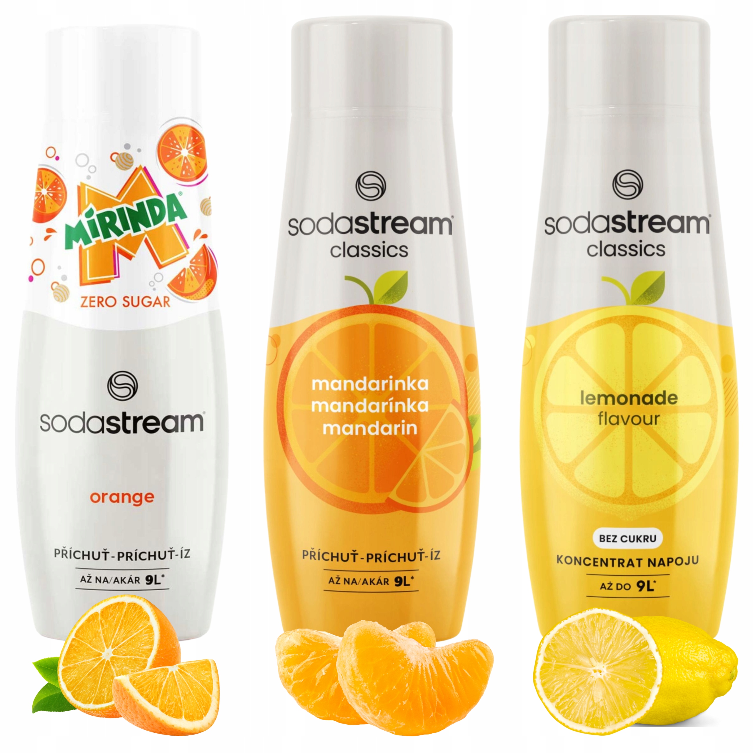 SODA STREAM MIRINDA ZERO + MANDARYNKA + LEMONIADA Koncentrat Syrop Owocowy