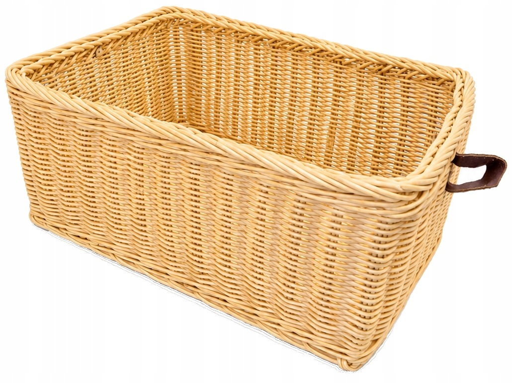 Kosz wiklinowy 26×36×15 cm porządek na półce z uchwytami do domu i łazienki