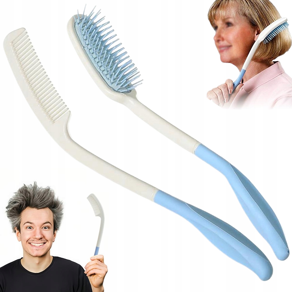 Hřeben A Kartáč S Dlouhou Rukojetí S Ergonomickou Rukojetí Pro Dospělé