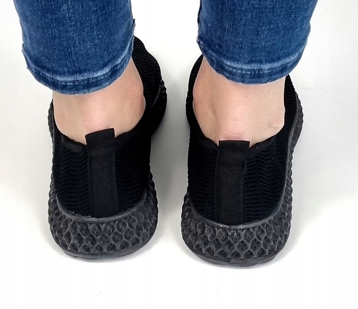CZARNE PŁASKIE ELASTYCZNE BUTY SKARPETA 40 Marka inna