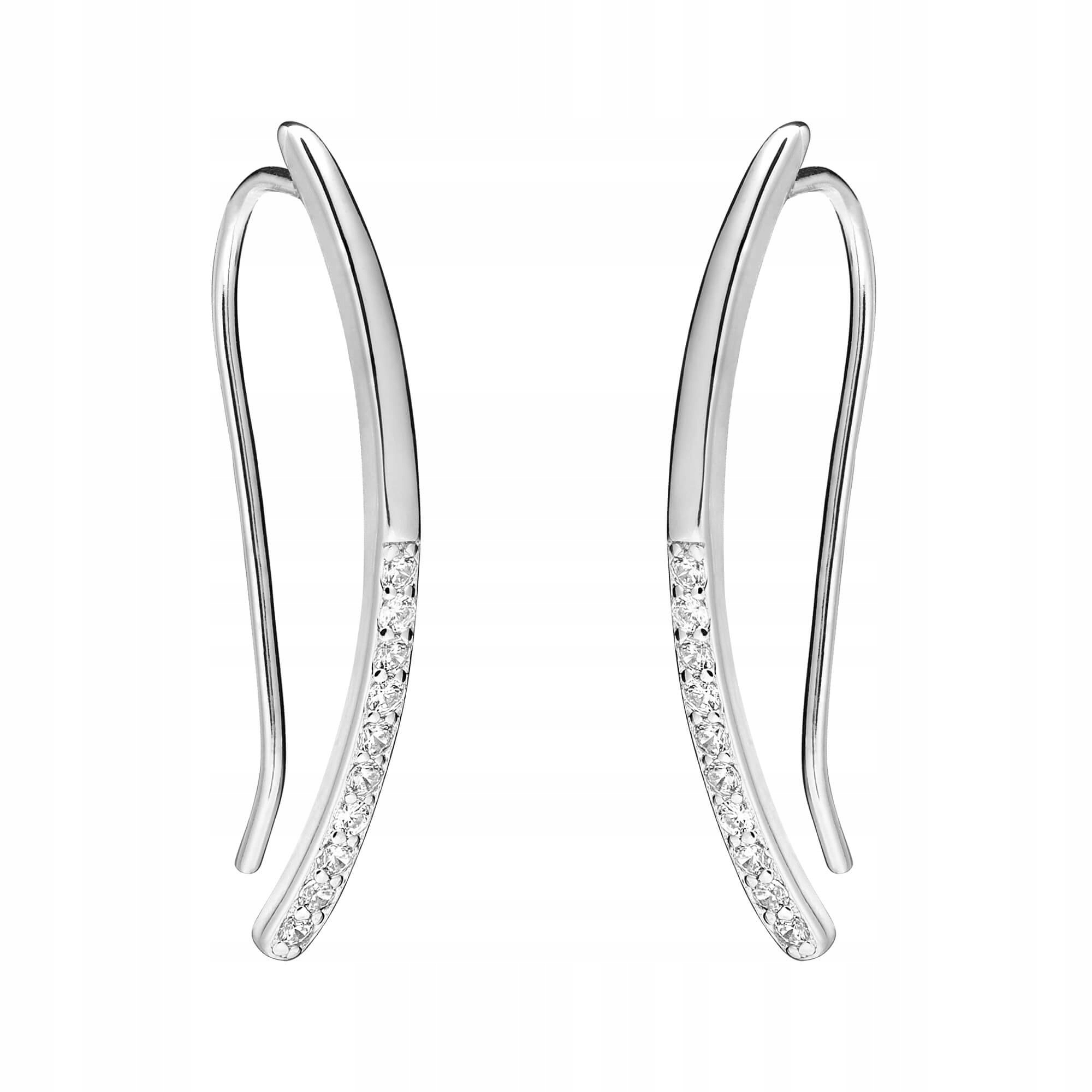 

Nausznice srebrne z rzędem cyrkonii Sadva