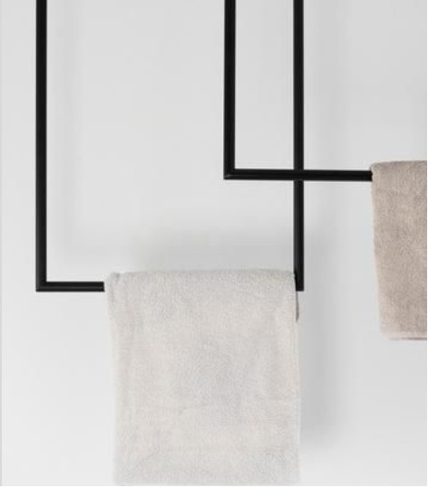 WIESZAK NA RĘCZNIKI ŁAZIENKOWY 100x70 cm SUFITOWY LOFT CZARNY ERIC Szerokość 700 mm