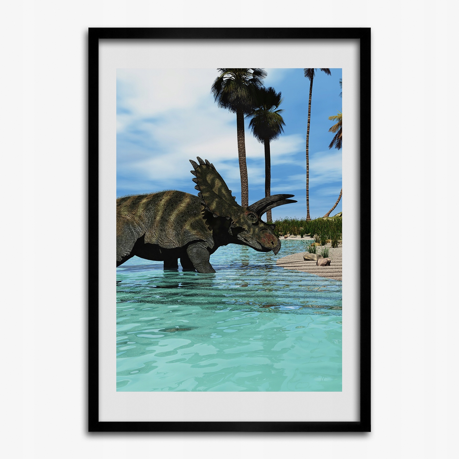 Moderní fotoobraz Dinosauři na pláži 70 x 100 cm