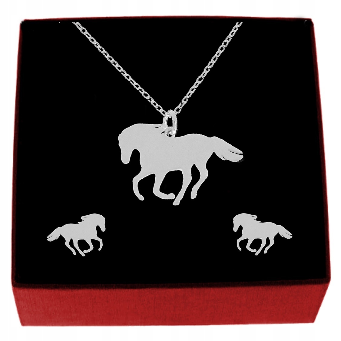 

Koń Srebrny Komplet 2W1 Koniki Mustangi Srebro 925