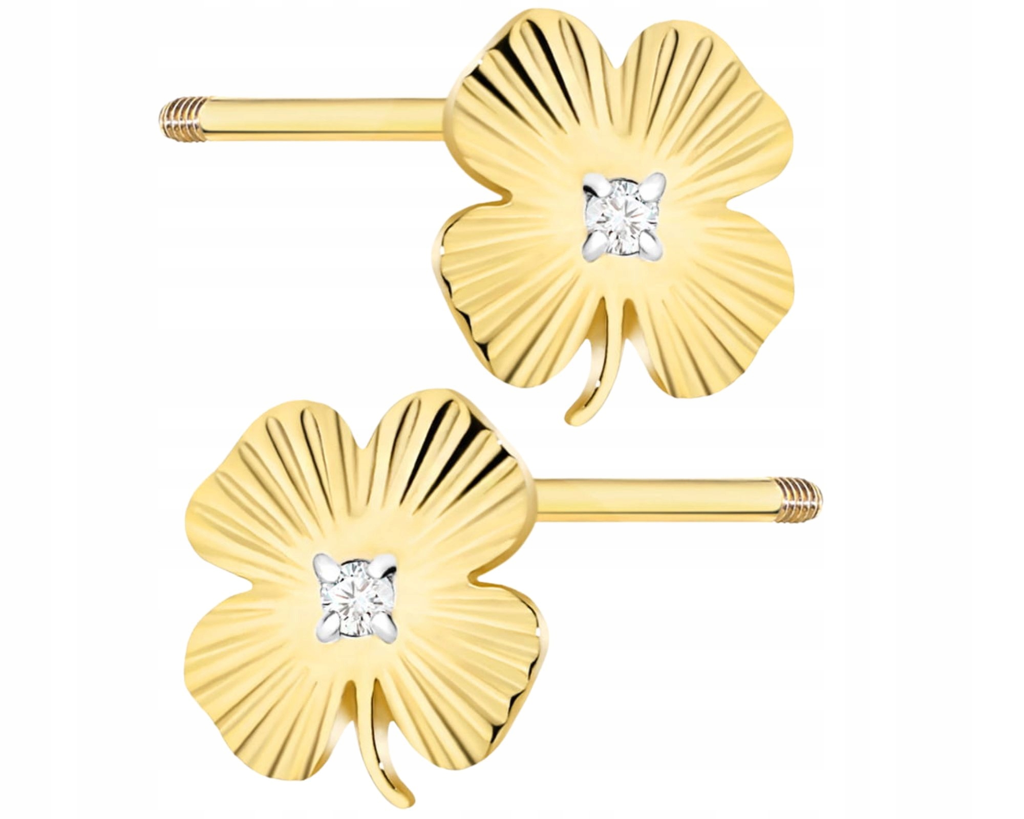 Zlaté Náušnice S Briliantem Na Šroubovací Tyči, Zlato, Dárek