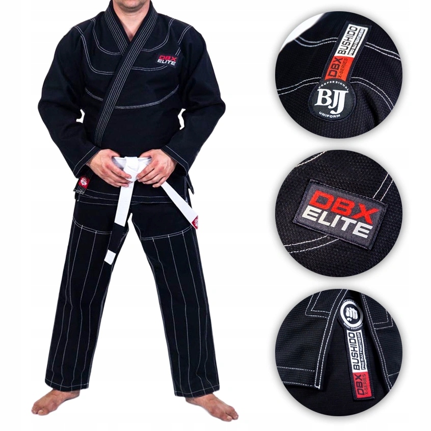 Kimono do Bjj A2L Gi treningowe do jiu jitsu Czarne Trwała Pas
