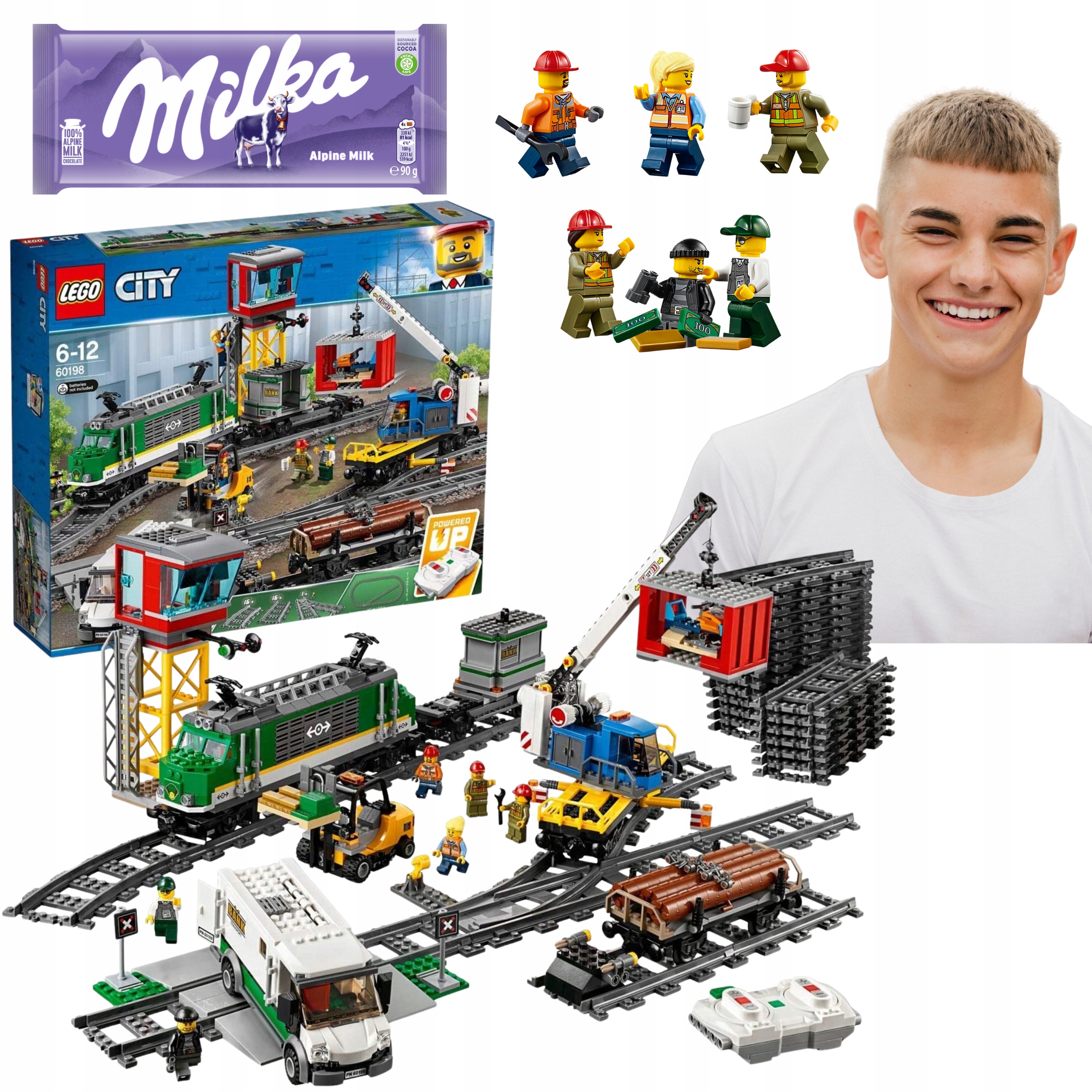 Dla Dziecka Lego City 60198 Pociąg towarowy Zestaw Klocków Gratis!!