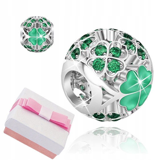 

Zawieszka Charms Koniczynka Koralik Beads Srebro