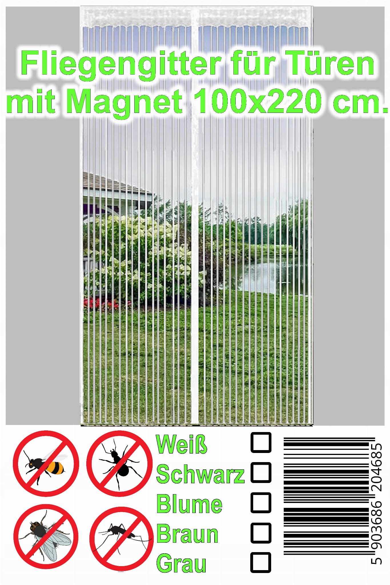 

Moskitiera Na Drzwi 100x220 Z Magnesami Biała Cw