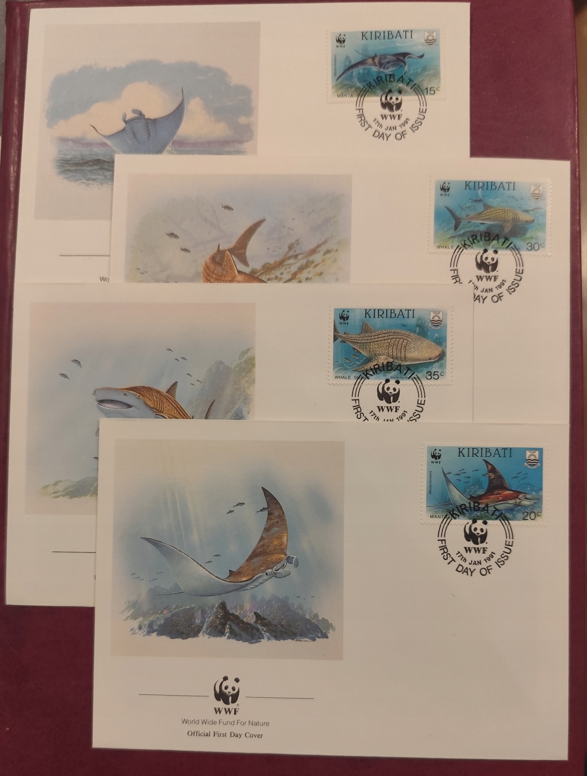FDC Kiribati Gatunki zagrożone - ryby WWF
