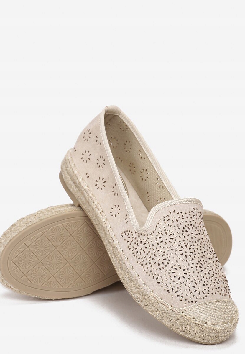 BEŻOWE AŻUROWE ESPADRYLE DAMSKIE 39 Rozmiar 39