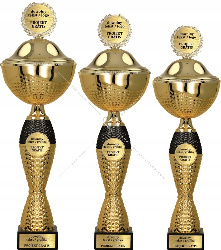 Puchary komplet z przykrywkami 35-29-28cm +graw