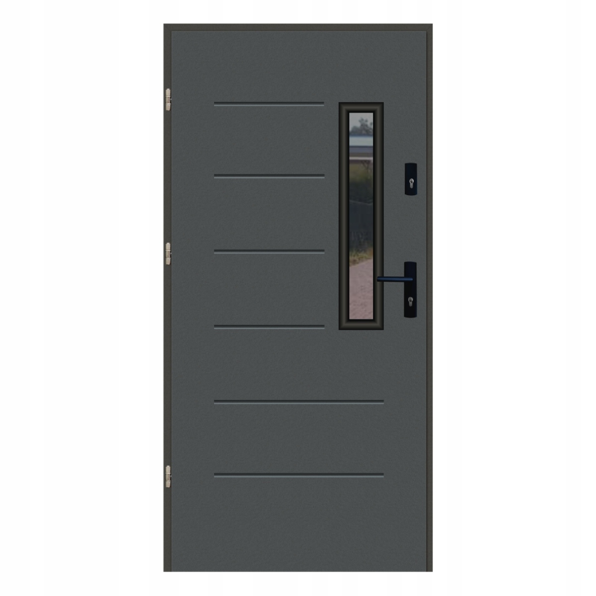 Drzwi Ud 1,2 Lux Plus 72mm Wiki 3 S Black Antracyt Ciemny 90L do wewnątrz