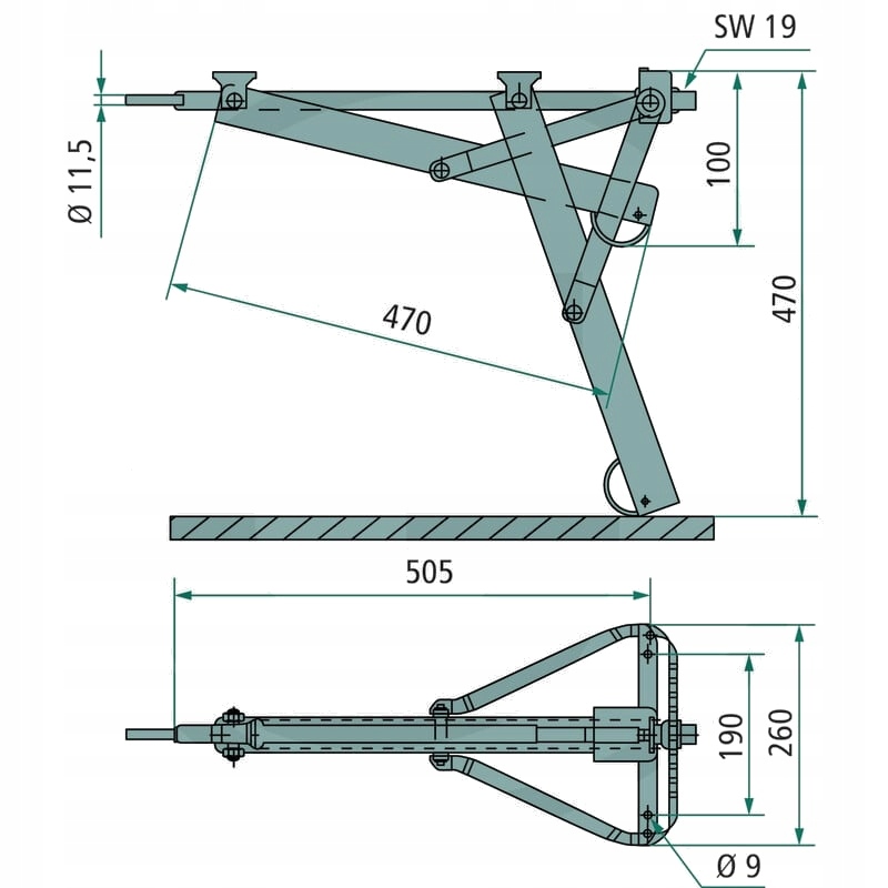 AL-KO Podpora wtykowa COMPACT 470mm 1600kg 800kg Marka AL-KO