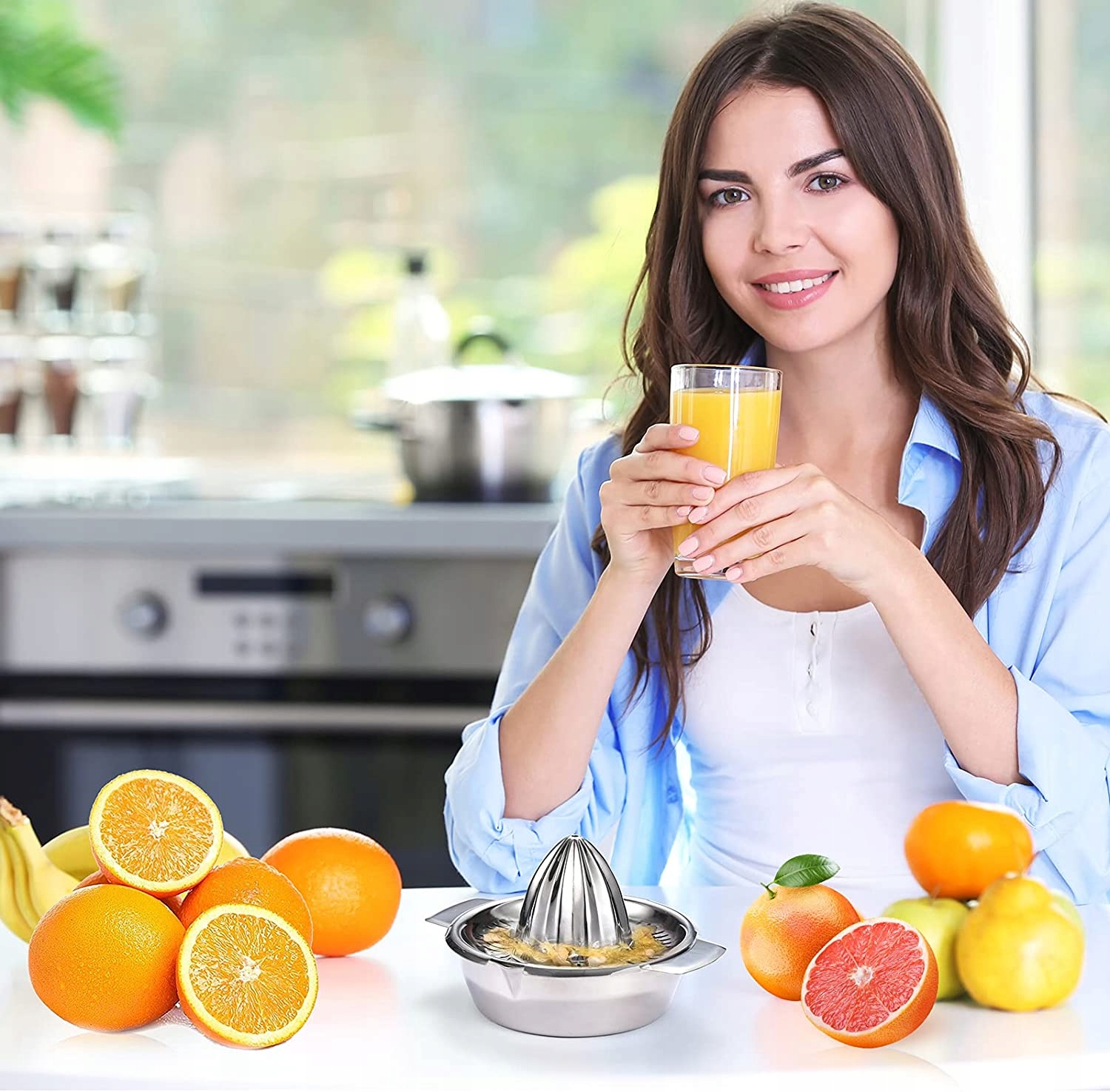 400ML RĘCZNA WYCISKARKA DO CYTRUSÓW SOKOWIRÓWKA DO POMARAŃCZY Z POJEMNIKIEM Moc 0 W