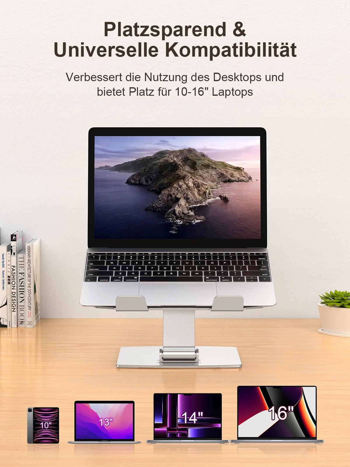CIRYCASE Regulowany Stojak Na Laptopa Aluminiowy Chłodzący Srebrny — miniatura 7