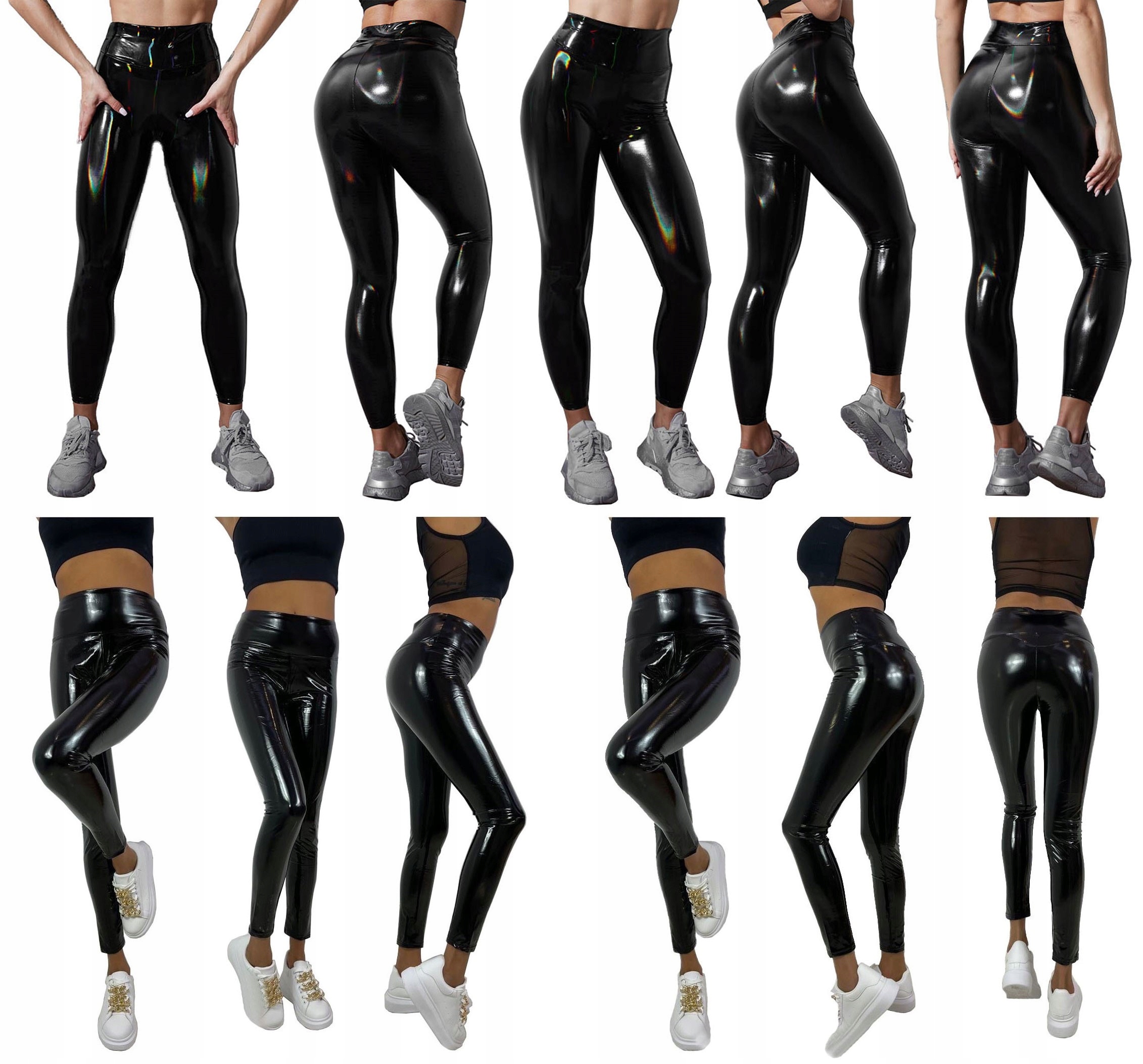 LEGGINSY WINYLOWE GETRY WINYL SPODNIE RURKI LATEKS Wzór dominujący bez wzoru