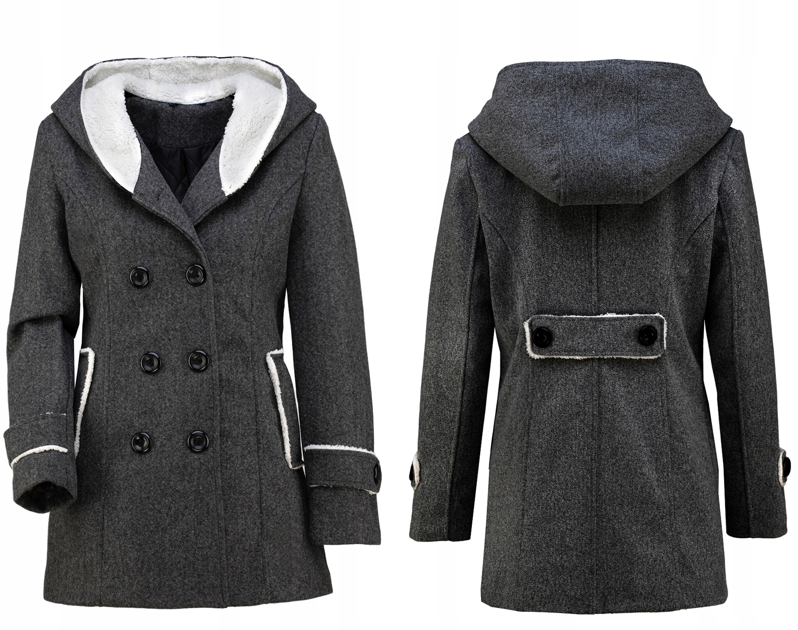 Dámský Kabát S Kožíškem, Teplý S Kapucí, Velikost M