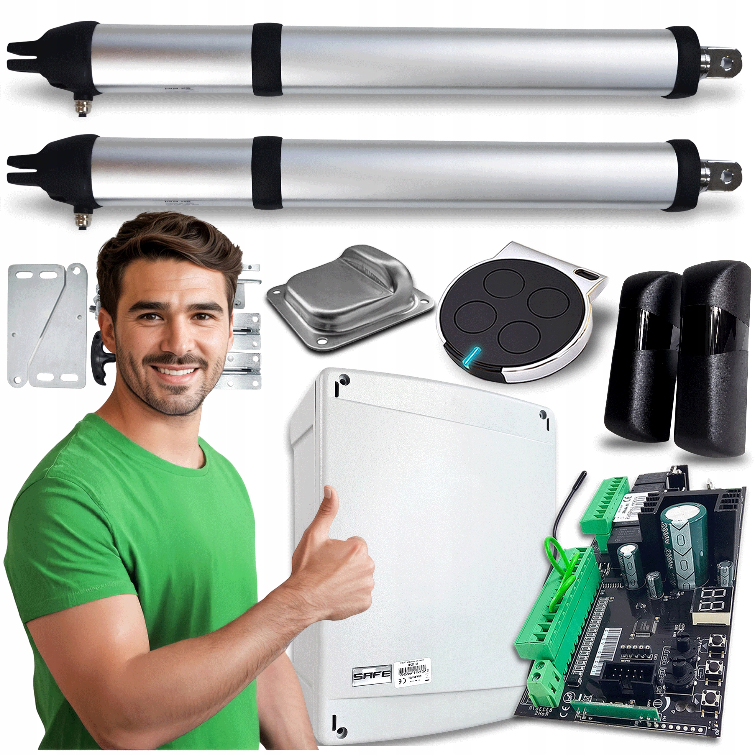 Sada pohon pro Dvoukřídlou Bránu 8m dálkové ovládání pohon 200 kg Automat Slim