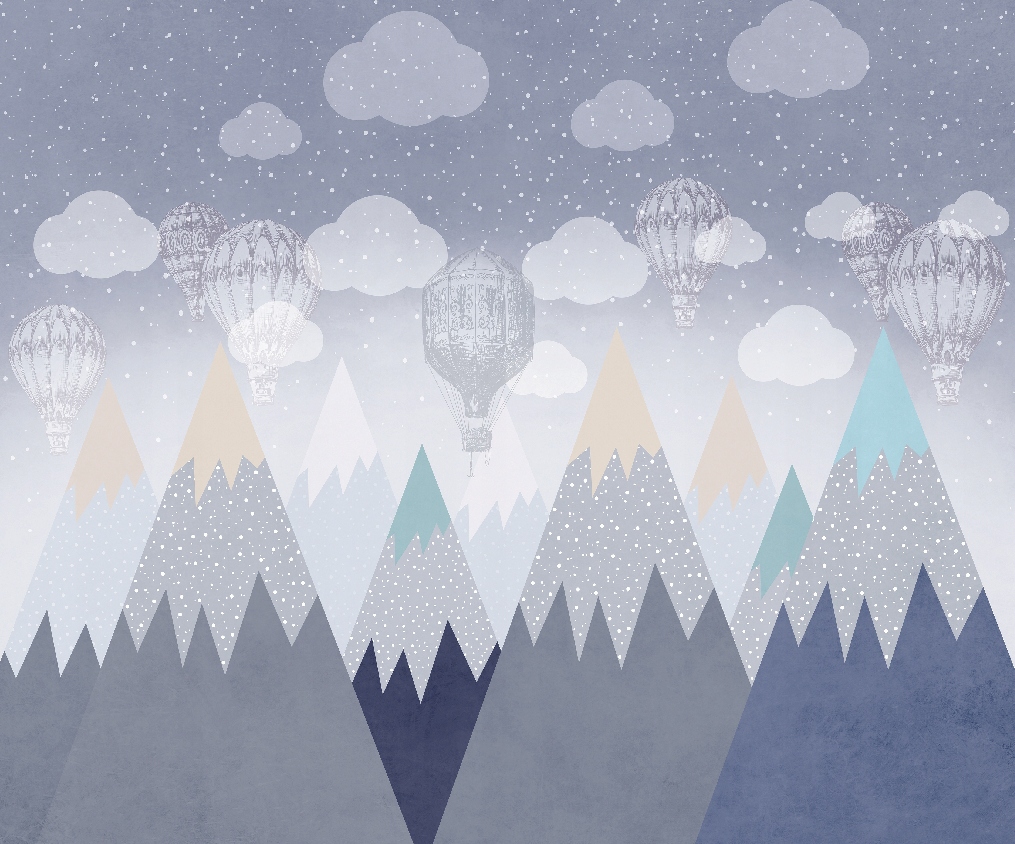 Fototapeta Hory a balóny pre deti 300 x 250 cm vliesová 230 g