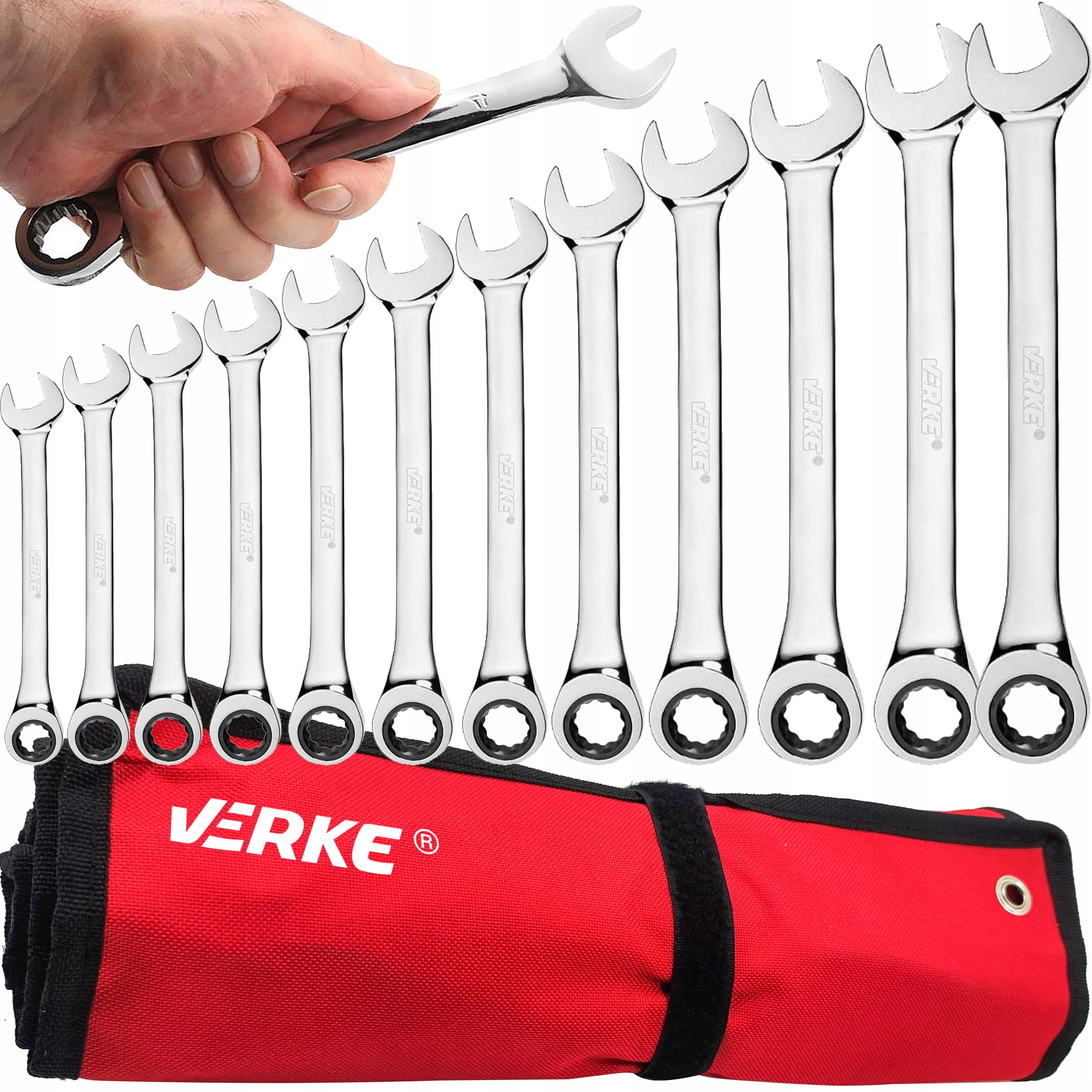 Klucze Płasko Oczkowe Z Grzechotką Zestaw Kluczy Płaskich Oczkowych 8-19mm