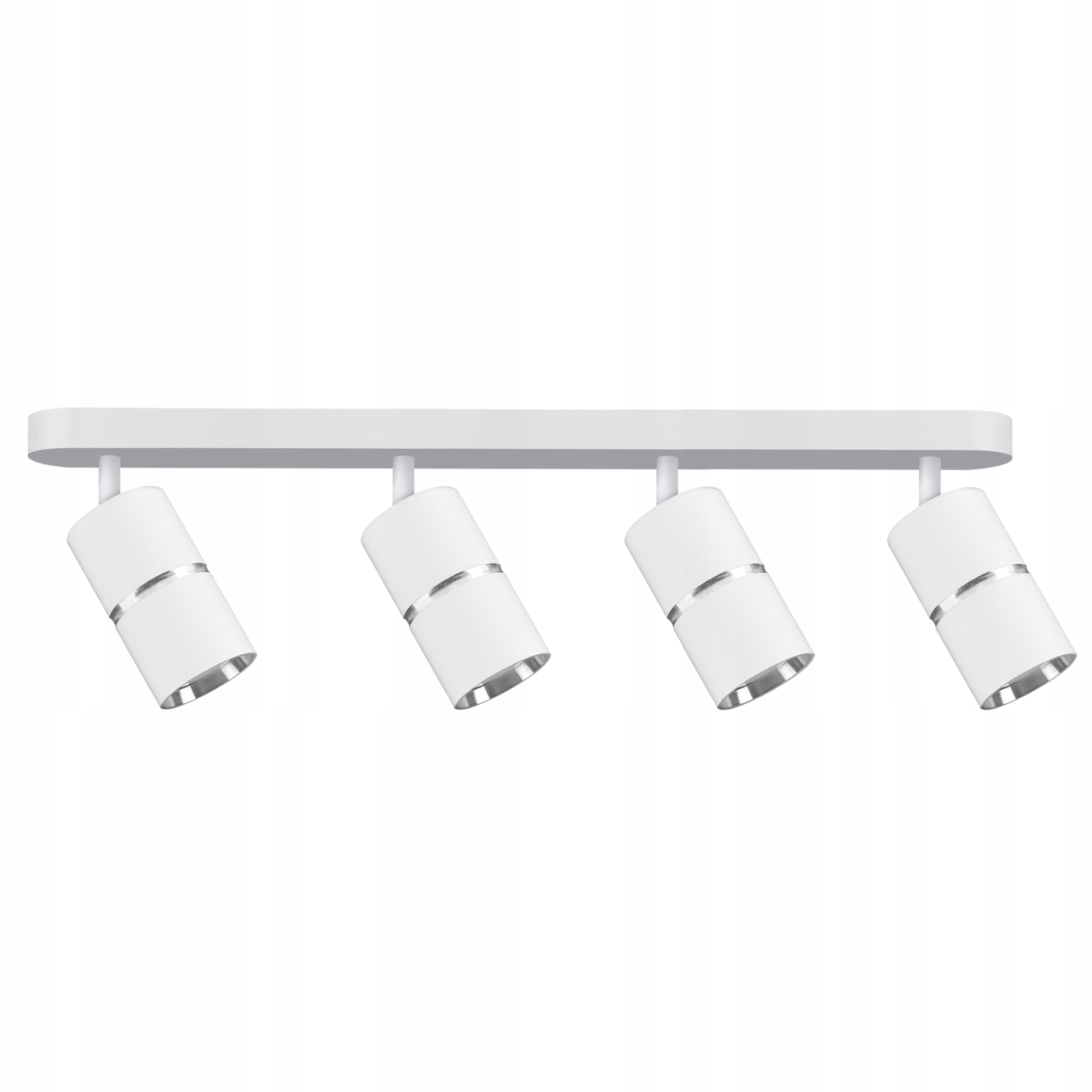 Stropní Svítidlo Nástěnné svítidlo Reflektor 4x GU10 Bílá Stříbrná Bamboo