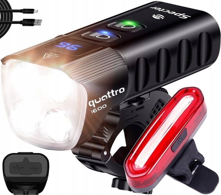

Lampka rowerowa przód tył Specter Usb Bardzo Mocna