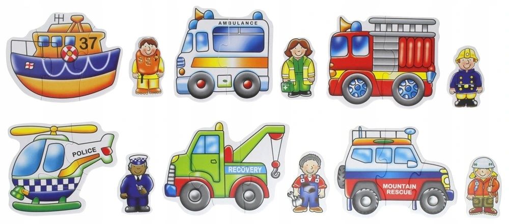 PUZZLE BABY DLA NAJMŁODZYCH AUTA STRAŻ POLICJA Bohater brak