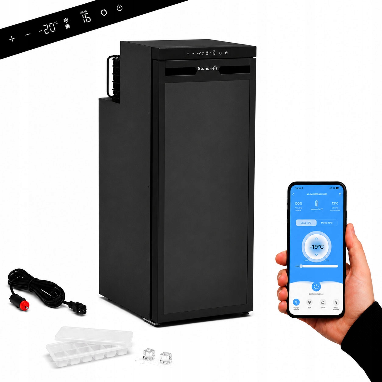 Turistická Chladnička 90 L Standheiz 12V 24V Kompresorová Do Obytného Vozu Mrazí -20