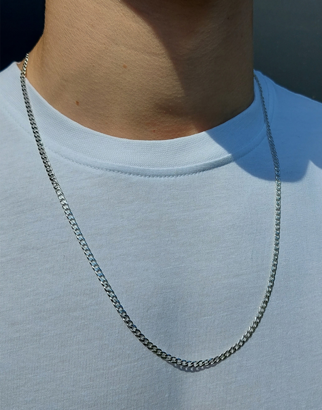 Plná pancr, řetízek 60 cm, článek 3 mm, stříbro 925