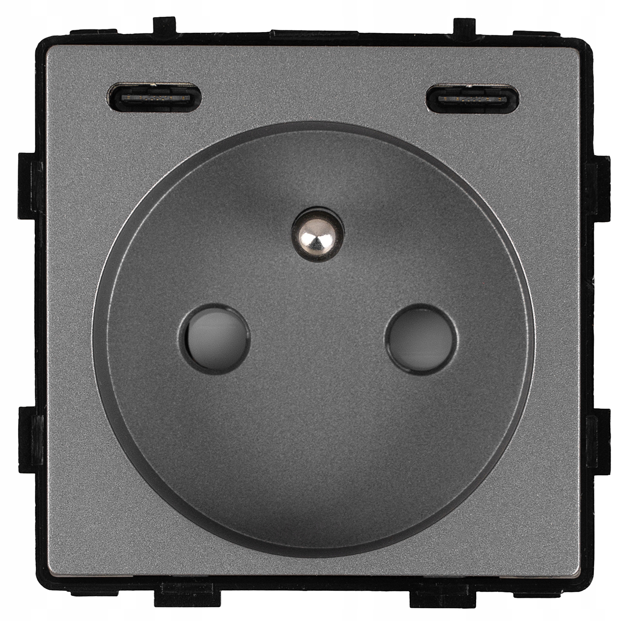 Modul Zásuvka s Bolcem Šedá +USB nabíječka C+C 20W pro Rámečky MIUUN