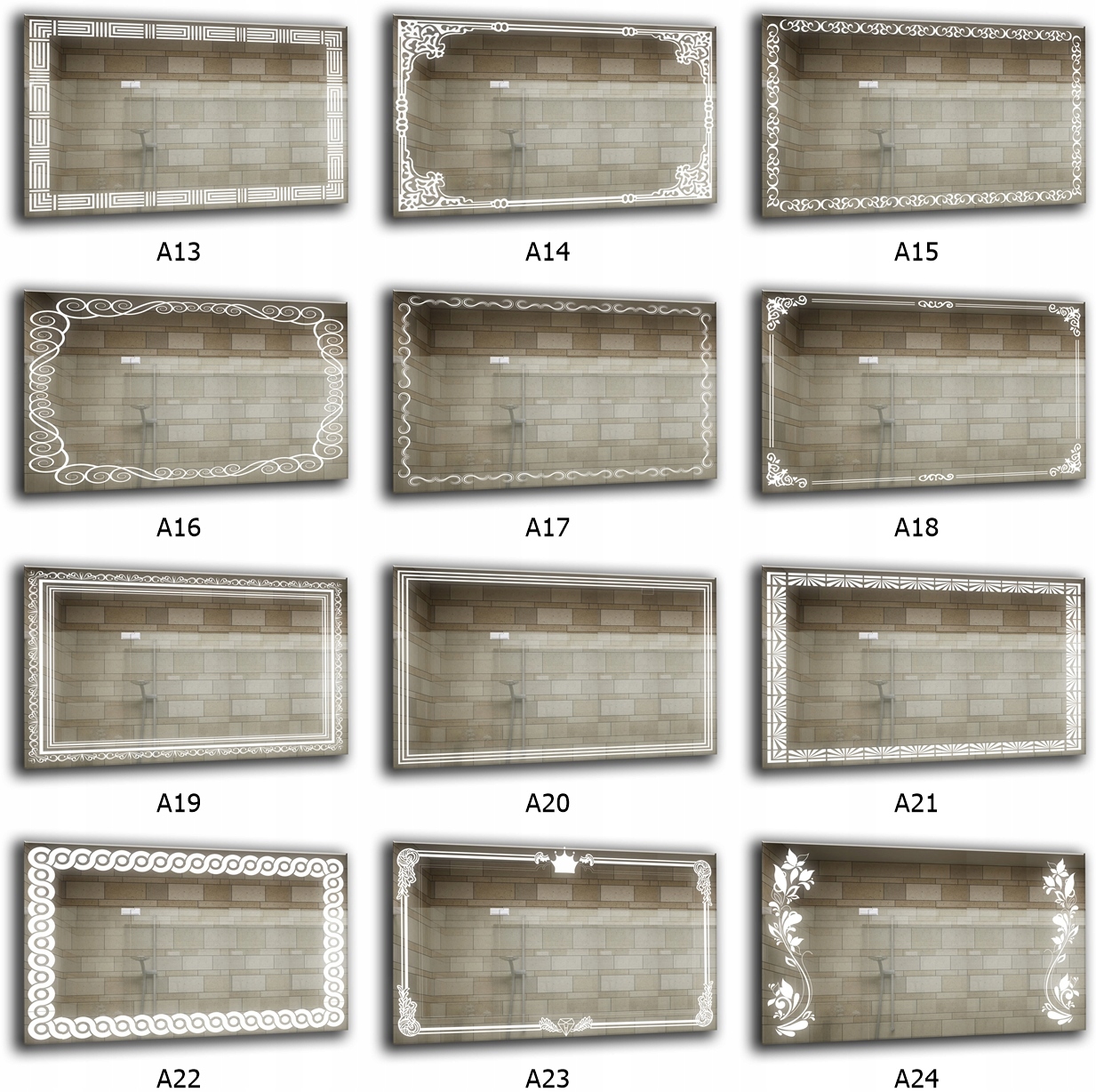 Lustro ledowe 100x80 cm Materiał ramy brak ramy
