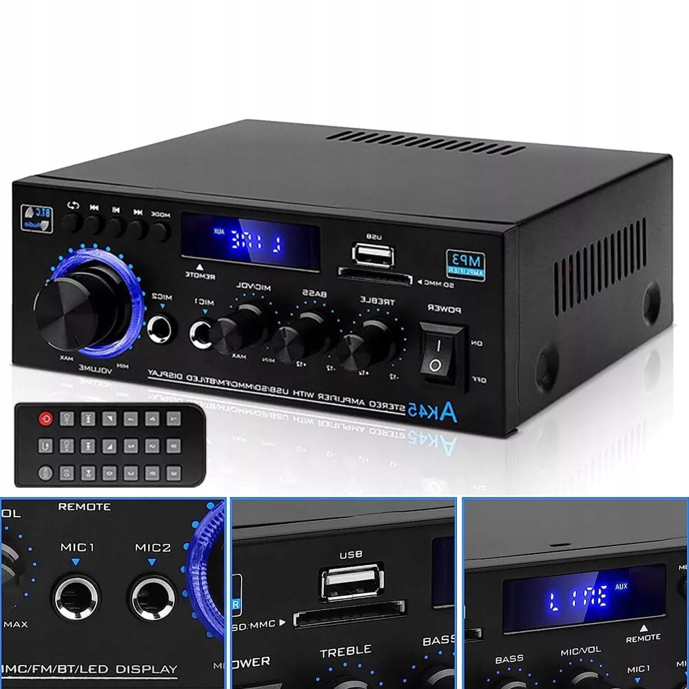 Bluetooth Hifi Stereo Zesilovač, 2-KANÁLOVÝ Digitální Audio Zesilovač