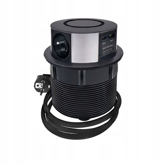 Solight Výsuvný blok zásuviek 3z Usb A+c Wireless 10W