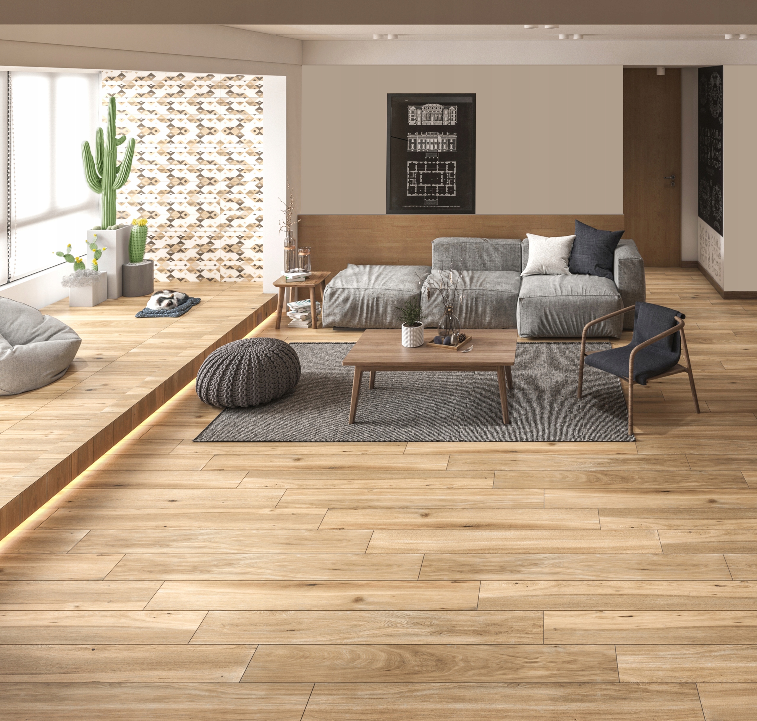 PŁYTKI DREWNOPODOBNE GRES NOVA BROWN 20X120 MAT Typ gres