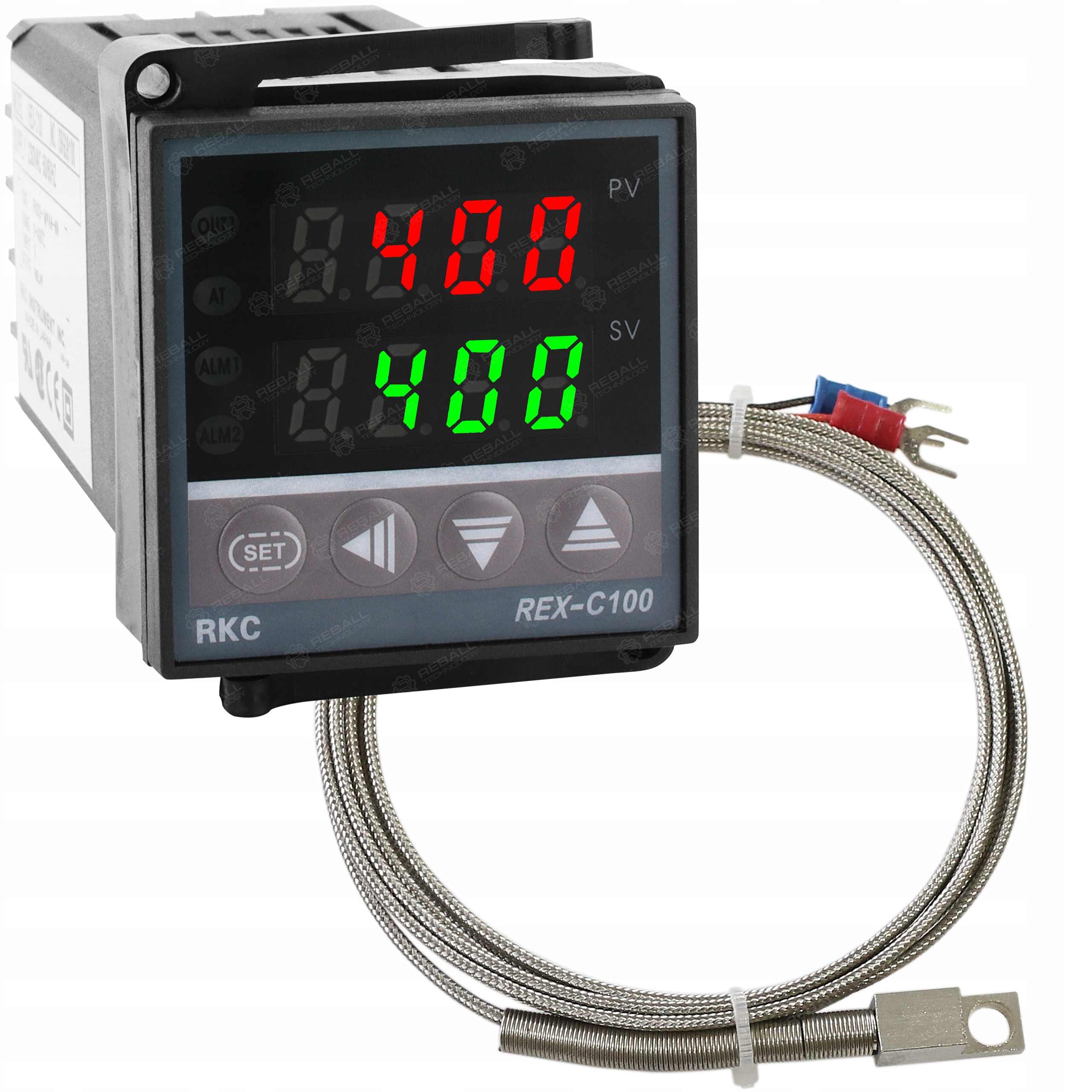 Sada Regulátor Regulátoru Rex C100 Relay 230V Senzor PT100 M6 S Otvorem