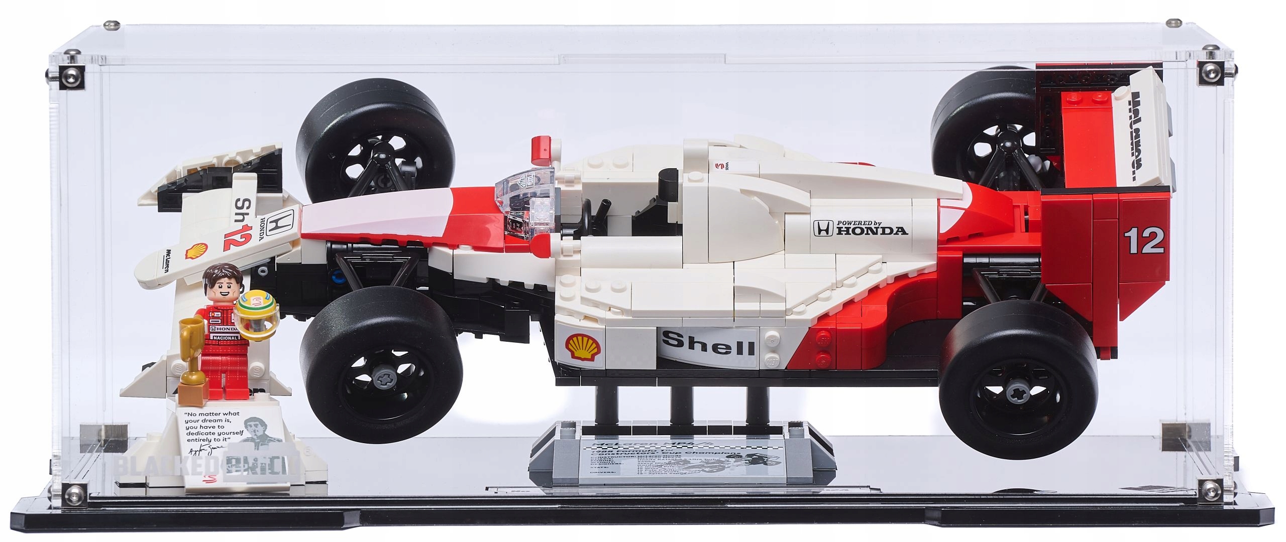 Vitrína Blacked Brick pre Lego 10330 Icons McLaren MP4/4 a Ayrton Senna