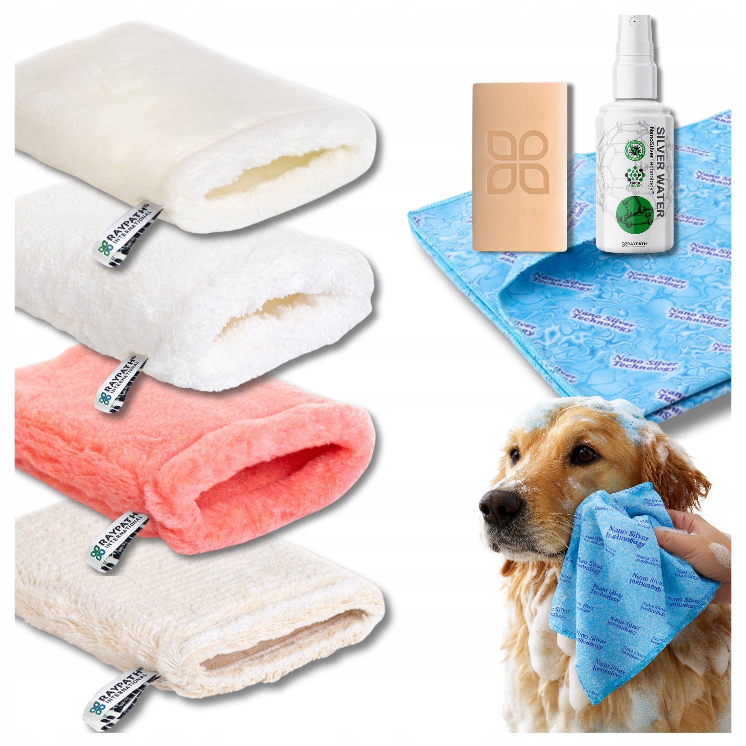 Raypath Rukavice na mytí psa a kočky Set 7 Ks pro čištění a péči o ně